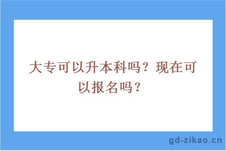 初专可以升本科吗?现在可以报名吗?