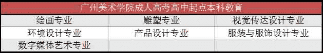 广美中专升本科有什么专业?1