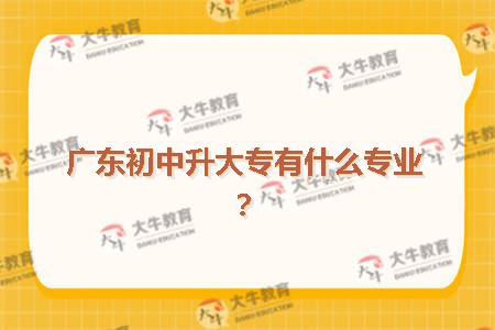广东初中升大专有什么专业?2