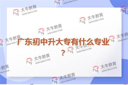 广东初中升大专有什么专业?12