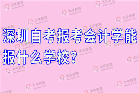 深圳自考报考会计学能报什么学校?有什么要求吗?