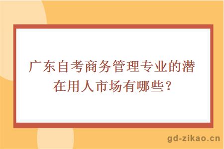 广东自考商务管理专业的潜在用人市场有哪些？