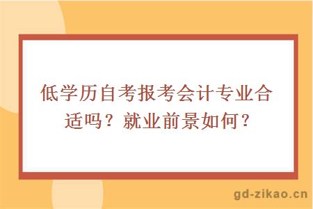 低学历自考报考会计专业合适吗？就业前景如何？