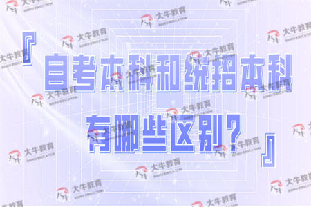 自考本科和统招本科有哪些区别?