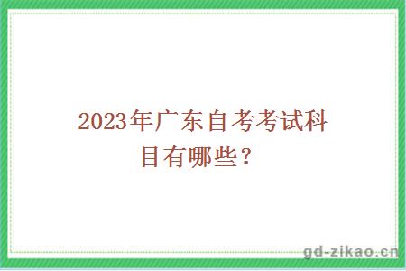 2023年广东自考考试科目有哪些？