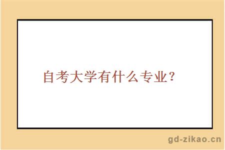 自考大学有什么专业？