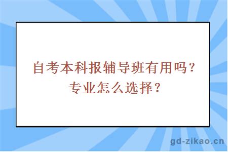 自考本科报辅导班有用吗？专业怎么选择？