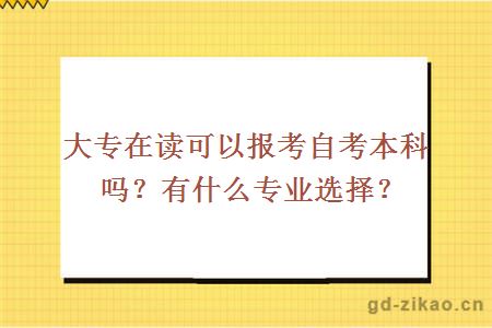 大专在读可以报考自考本科吗？有什么专业选择？