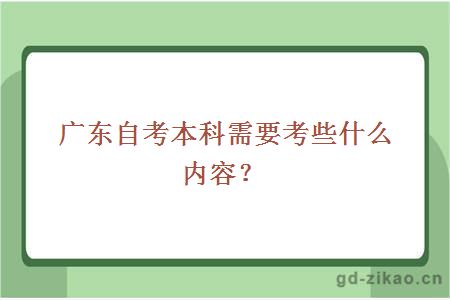 广东自考本科需要考些什么内容？