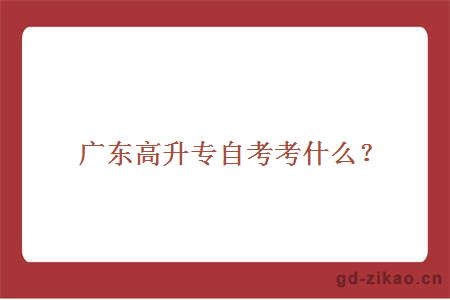 广东高升专自考考什么？