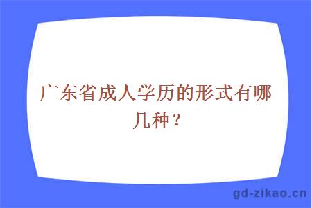 广东省成人学历的形式有哪几种？