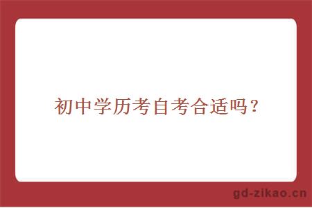 初中学历考自考合适吗？