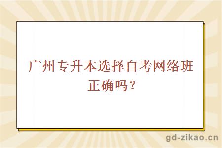 广州专升本选择自考网络班正确吗？
