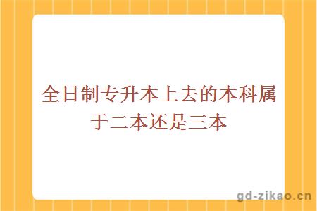 全日制专升本上去的本科属于二本还是三本