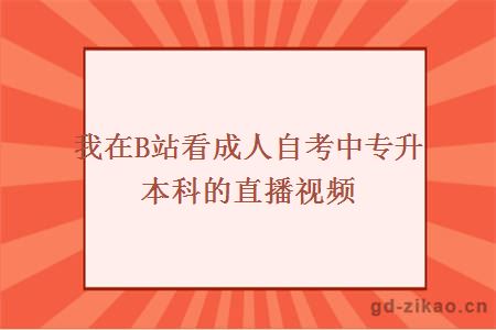 我在B站看成人自考中专升本科的直播视频