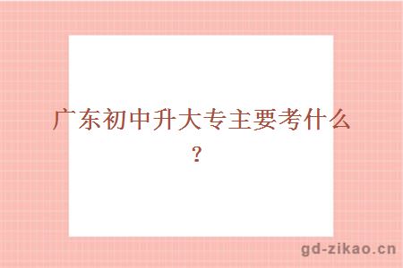 广东初中升大专主要考什么？