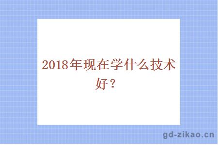 2018年现在学什么技术好？