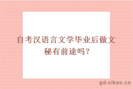 自考汉语言文学毕业后做文秘有前途吗？