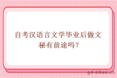 自考汉语言文学毕业后做文秘有前途吗?
