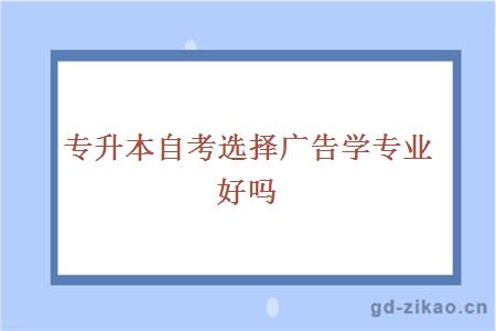 专升本自考选择广告学专业好吗