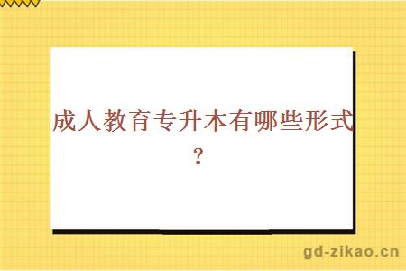 成人教育专升本有哪些形式?