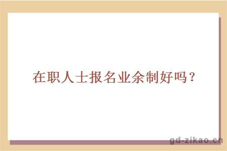 在职人士报名业余制好吗?