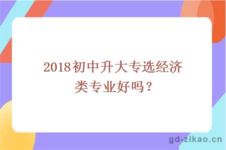 2018初中升大专选经济类专业好吗？