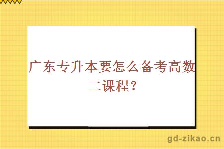 广东专升本要怎么备考高数二课程？