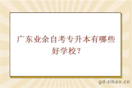 广东业余自考专升本有哪些好学校?