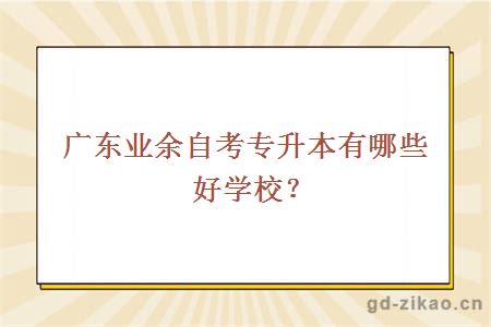 广东业余自考专升本有哪些好学校？