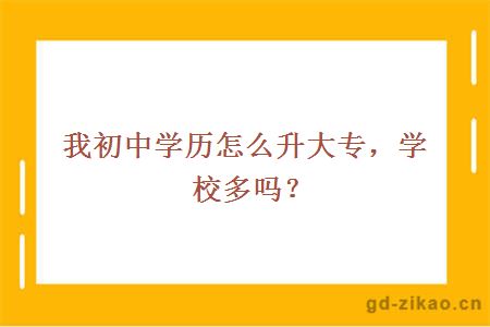 我初中学历怎么升大专，学校多吗？