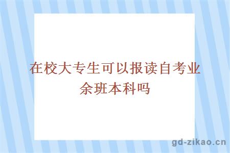 在校大专生可以报读自考业余班本科吗