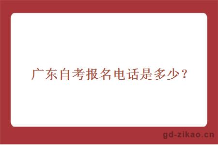 广东自考报名电话是多少？