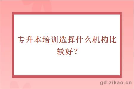 专升本培训选择什么机构比较好？