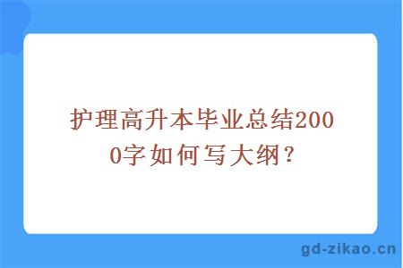 护理高升本毕业总结2000字如何写大纲？