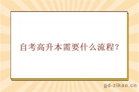 自考高升本需要什么流程?