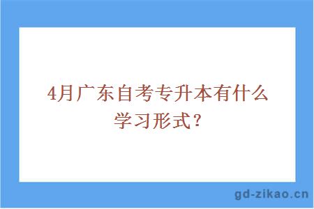 4月广东自考专升本有什么学习形式？