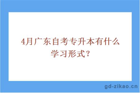 4月广东自考专升本有什么学习形式？