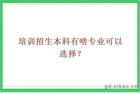 培训招生本科有啥专业可以选择?