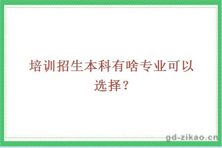 培训招生本科有啥专业可以选择？