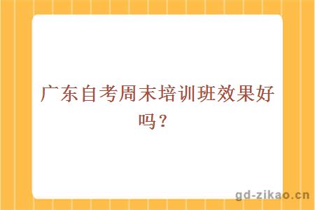 广东自考周末培训班效果好吗？