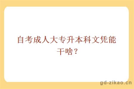 自考成人大专升本科文凭能干啥？