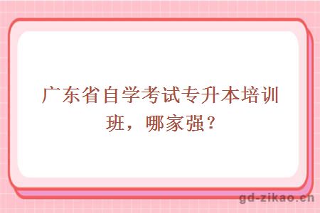 广东省自学考试专升本培训班,哪家强?