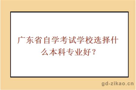广东省自学考试学校选择什么本科专业好？