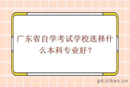 广东省自学考试学校选择什么本科专业好？