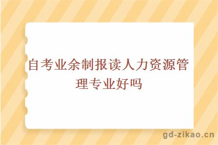 自考业余制报读人力资源管理专业好吗