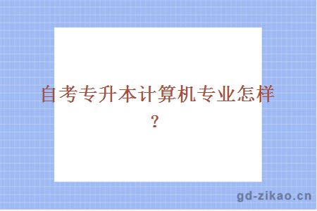 自考专升本计算机专业怎样？