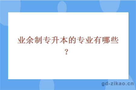 业余制专升本的专业有哪些？