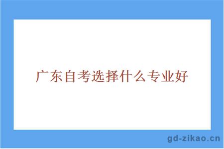 广东自考选择什么专业好