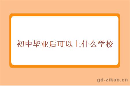 初中毕业后可以上什么学校